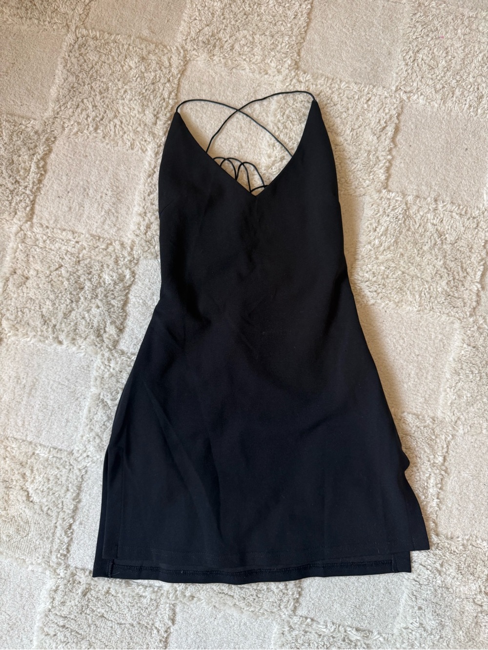 Black Strappy V-Neck Women’s Dress